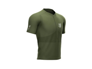 COMPRESSPORT Koszulka biegowa TRAIL HALF-ZIP FITTED SS TOP zielona