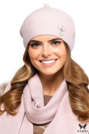 BERET DAMSKI - jakościowa przędza - różowy - MURCJA