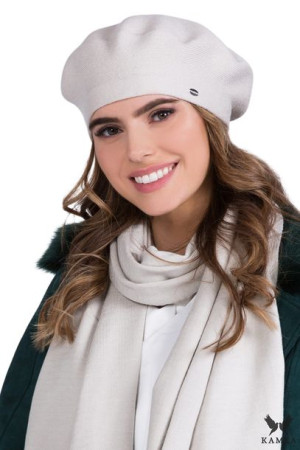 BERET DAMSKI - jakościowa przędza - kolor beżowy - INEZZ