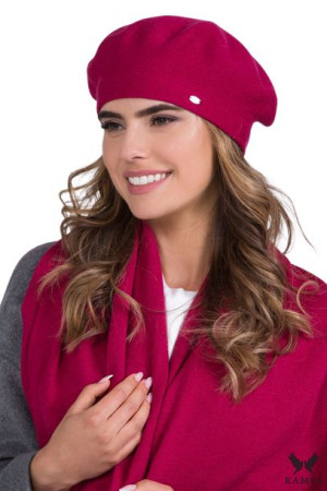 BERET DAMSKI - jakościowa przędza - kolor fuksja - INEZZ