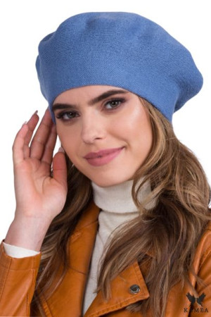 BERET DAMSKI ZIMOWY - jakościowa przędza - w kolorze jeans