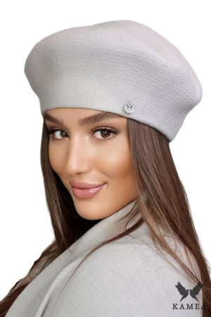 BERET DAMSKI - jakościowa przędza - kolor beżowy - AFRAH