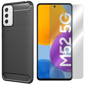 Etui Do Samsung Galaxy M52 5g M526 Karbon + Szkło