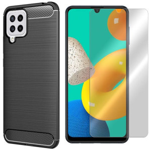 Etui Do Samsung Galaxy M32 Sm-m325 Karbon + Szkło