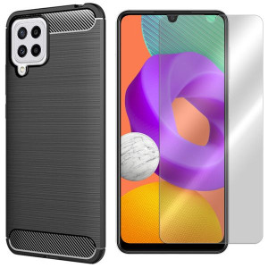 Etui Do Samsung Galaxy M22 Sm-m225 Karbon + Szkło