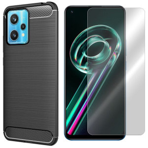 Etui Do Realme 9 Pro Pokrowiec Karbon + Szkło 9h
