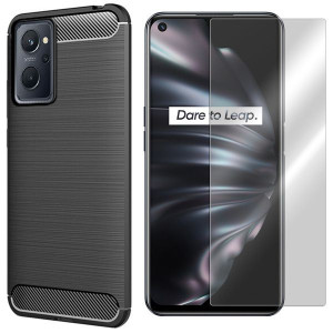 Etui Do Realme 9i Pokrowiec Obudowa Karbon + Szkło