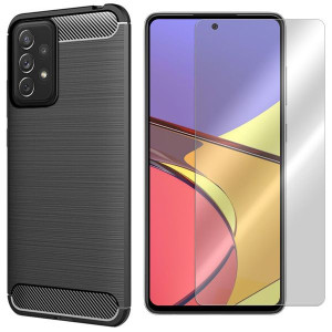 Etui Do Samsung Galaxy A73 5g Case Karbon + Szkło