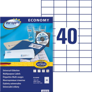 Etykiety A4 By Avery Economy 52.5 X 29.7 Mm 4000 Etykiet