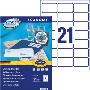 Etykiety A4 By Avery Economy 63.5 X 38.1 Mm 2100 Etykiet
