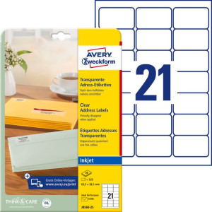 Etykiety Adresowe Avery 63.5 X 38.1 Mm (do Kopert C6) Do Drukarek Atram