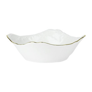 Salaterka porcelanowa kwadratowa ĆMIELÓW Rococo złoty pasek 17 cm