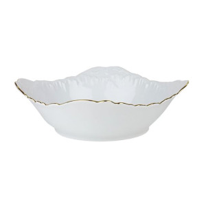 Salaterka porcelanowa kwadratowa ĆMIELÓW Rococo złoty pasek 24 cm