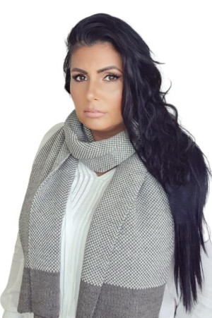 SZALIK DAMSKI - jakościowa przędza - kolor brązowy - MEGAN