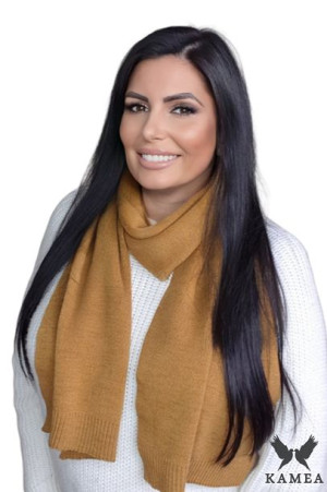 SZALIK DAMSKI - jakościowa przędza - Kolor Musztardowy - SZALIK*06