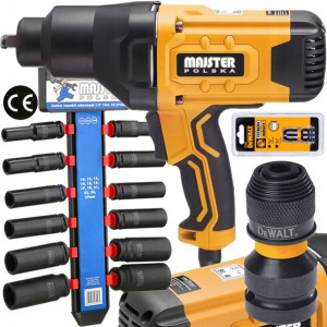 Udarowy Klucz Elektryczny 1/2 + Nasadki + Dewalt