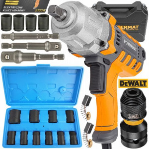 Klucz Elektryczny 1/2 + Nasadki + Adapter Dewalt