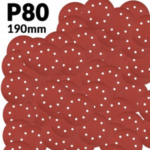 Papier Ścierny 190mm Krążek P80 Szlifierki 100 Szt