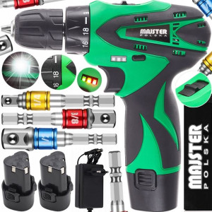 Wiertarko Wkrętarka Akumulatorowa 18v + Adaptery