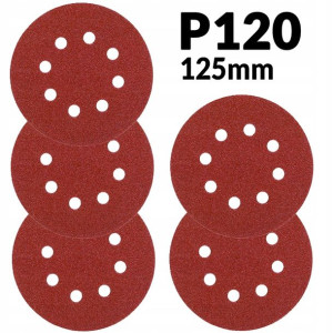 Papier Ścierny 125mm Krążek P120 Szlifierki 5 Szt