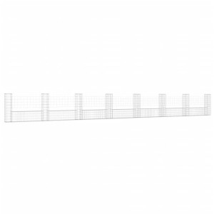 Ogrodzenie gabionowe z 8 słupkami, żelazo, 860x20x100 cm