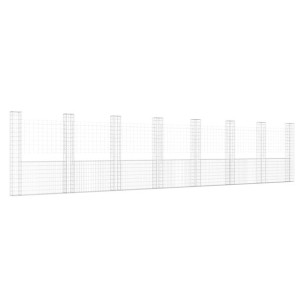 Ogrodzenie gabionowe z 8 słupkami, żelazo, 860x20x200 cm