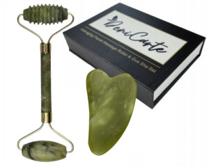 Zestaw Masażer Roller Karbowany + Gua Sha Box