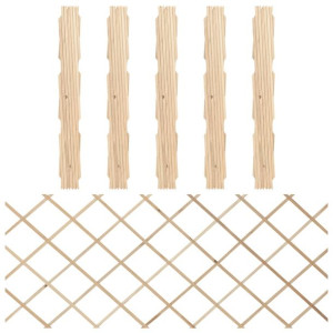 Płotki kratkowe, 5 szt., lite drewno jodłowe, 180x80 cm