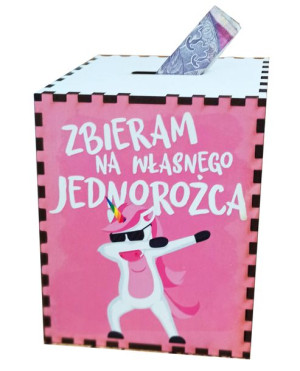 Skarbonka Zbieram Na Własnego Jednorożca Dla Dzieci Pieniądze Oszczędności