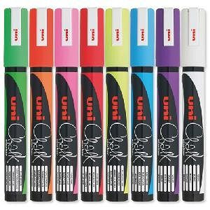 Marker Kredowy Uni Chalk Pwe-5m, Czerwony
