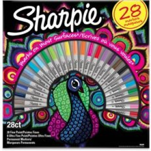 Markery Sharpie Fine 20 + Ultra Fine 8 Mix Kolor