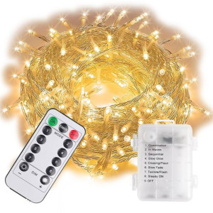 Lampki Choinkowe 100 Led Na Baterie Białe + Pilot 10m