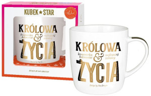 Kubek Królowa Życia Dla Kobiety Przyjaciółki Na Urodziny Prezent Na Kawę