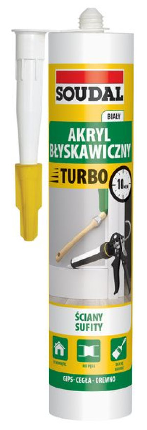 SOUDAL TURBO (EXPRESS) biały akryl błyskawiczny kartusz 280ml (4459)