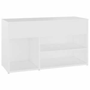 Ławka z miejscem na buty, biała, 80x30x45 cm, płyta wiórowa