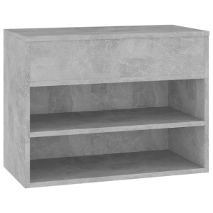 Ławka z miejscem na buty, szarość betonu, 60x30x45 cm, płyta