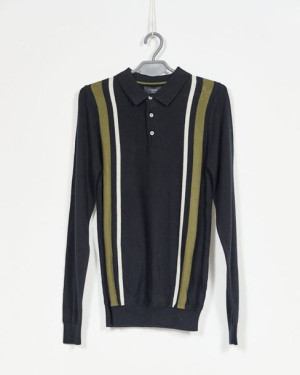 Sweter Męski Czarny W Paski Next Rozmiar Xs