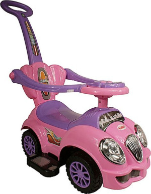 Jeździk Pchacz Oldmobile Deluxe Dźwięki Schowek Różowy