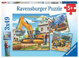 Ravensburger Puzzle 3x49 El Duże Maszyny Budowlane