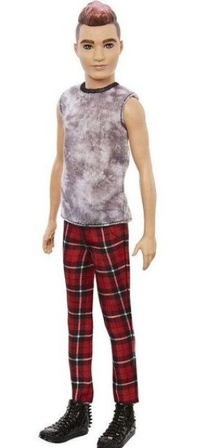 Barbie Fashionistas Ken Spodnie Czerwona Kratka