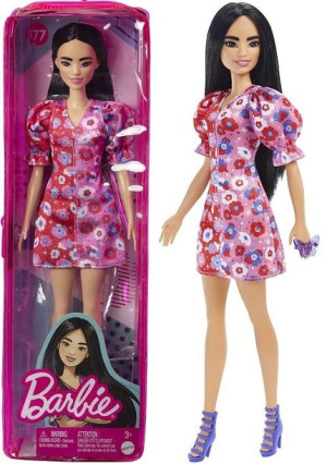 Barbie Lalka Dwukolorowa Sukienka W Kwiaty