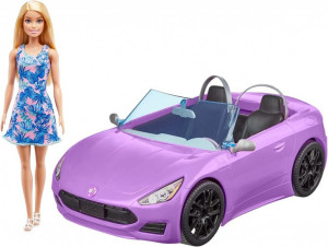 Barbie Zestaw Samochód Kabriolet + Lalka