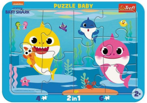 Trefl Puzzle Ramkowe 2w1 Baby Shark Wesołe Rekiny