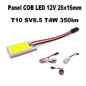 Panel COB LED 26x16mm 12V T10 SV8.5 T4W 350lm