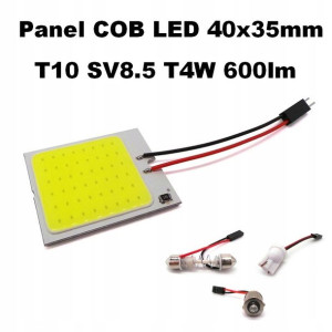 Panel COB LED 40x35mm 12V T10 SV8.5 T4W 600lm
