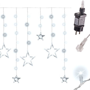 Lampki Led Kurtyna Gwiazdki 2,5m 138led Zimny Biały