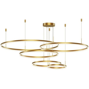 Lampa Sufitowa Wisząca Led Koła Ring Złota