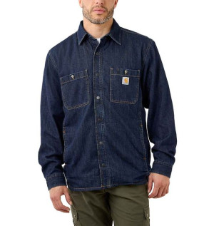 Ocieplana Koszula Carhartt Relaxed Fit Denim Fleece Lined Shirt Jac GLACIER