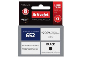 Tusz Activejet Hp Nr.652 Black (f6v25ae) Xl 20ml /ah-652br