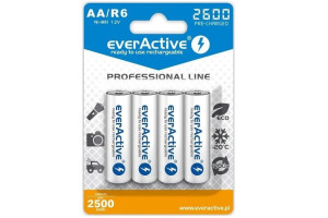 AKUMULATORKI everActive PROFESSIONAL WHITE R6 AA 2600mAh ready to use 4SZT